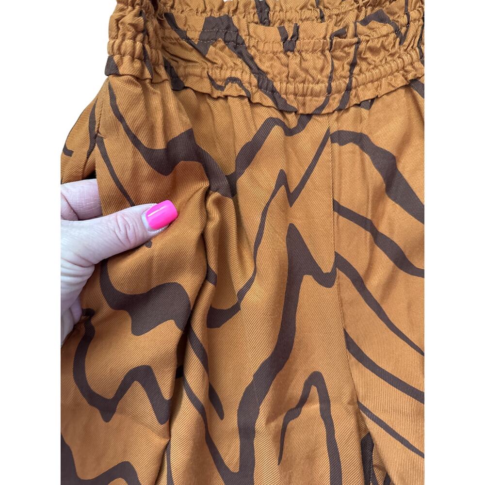 Anthropologie Split Hem Wide Leg Pull On Pants‎ in Abstract Brown Size Small - Picture 10 of 12
